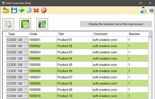 Edit/Create Data sheet