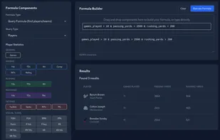 Stats formula builder