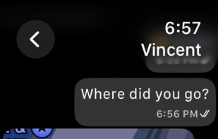 Messaging interface, with a location message in screenshot