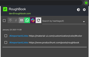 Arrange notes with hashtags and date-wise. In dark or light mode.