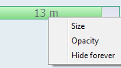 Floating bar displaying how much internet access time left