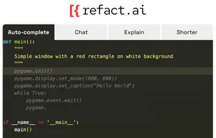 Refact offers code completion, refactoring, context-aware chat, and an AI Toolbox which helps explain, refactor your code, write documentation, find bugs, you can also ask in natural language to generate new code for you.