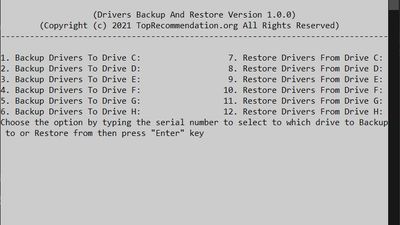 DBR (Drivers Backup & Restore)