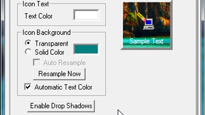 Customize icon text and background.