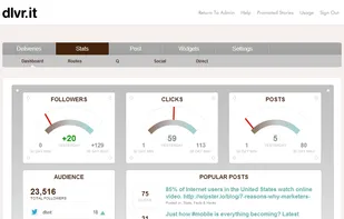 The stats dashboard displays your fan and follower growth and content engagement.