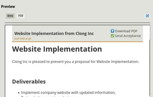 Proposals are rendered to the web