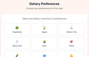 Select Dietary preferences.