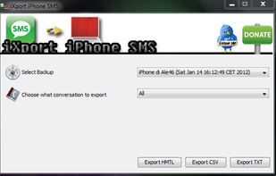 iXport iPhone SMS screenshot 1