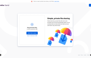 Firefox Send screenshot 1