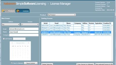 Using the License Manager is easy
Download and run the installer, start the application. The user interface is simple to use, just enter your product details and license setup to get started. And don’t worry if your end-users native language isn’t English, the entire client-side solution supports Unicode and RTL.