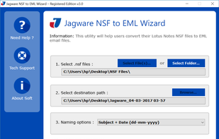 Jagware NSF to EML Wizard screenshot 2