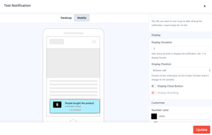 Notification editor with Mobile preview