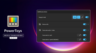 PowerToys 0.89.0 update adds new media transcoding capabilities to the Advanced Paste tool image