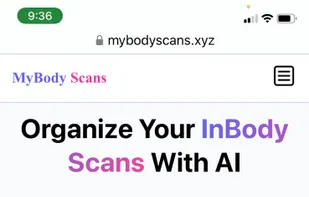 MyBody Scans homepage.