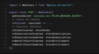 Polar introduces Granular Webhook-handlers image