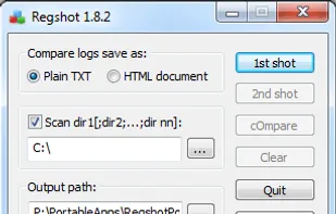 Regshot screenshot 1