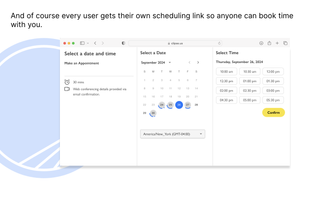 Included is a personalized scheduling page. 