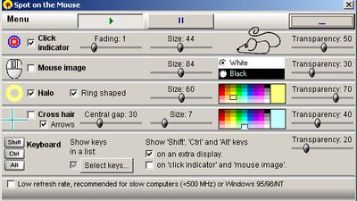 Windows 2000/XP/Vista/7 main window