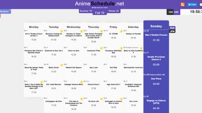Homepage timetable