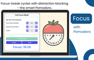Work in smart Pomodoro cycles with automatic focus and break timers.
