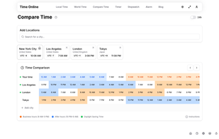 City Time Comparison Tool