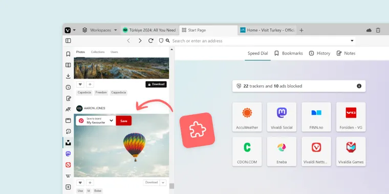 Vivaldi 6.6 brings a better Mail Search, Translate and Web Panels with extension support image