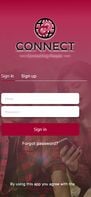 this is the sign up page for the connect app 