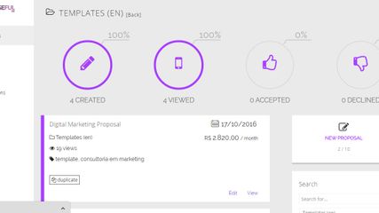 Proposeful's dashboard allows a simple and intuitive overview of current negotiation status. Users can filter by custom folders and tags and evaluate performance by user, department, service and much more. Proposeful can also connect to CRMs and other tools to accelerate your sales cycle even further.