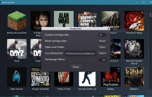 Properties Menu