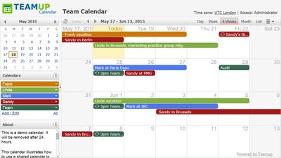 Team calendar