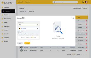 Properties import csv