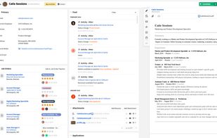 Candidate Profile - view the candidate's resume along with contact information, notes, tags, and other relevant data in your system.
