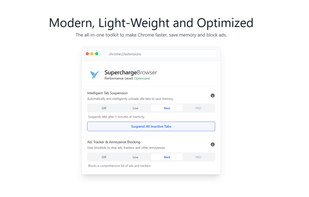 Main Dashboard: Instantly see your optimization status and performance level.