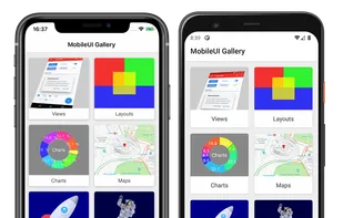 The MobileUI Gallery on iOS and Android