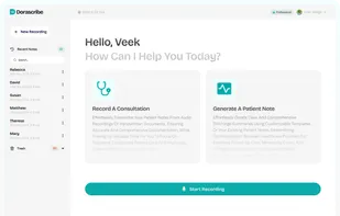 The dashboard where you can manage patient sessions and start new ones