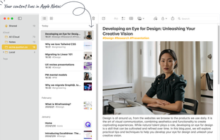 Your content lives in Apple Notes