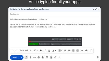 Typing an email using SpeechPulse
