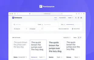 A screenshot of fontsource's home page running on the Safari browser.