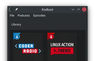 Kodkast library view.