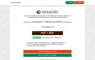 Presentation page of a server on MinecraftVote.com