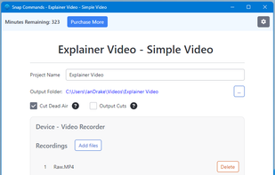 This is a simple example where I have one long video file from one device.  

You can have multiple devices for a project and multiple recordings per device.