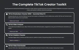 Screenshot showing my Creator Tools page