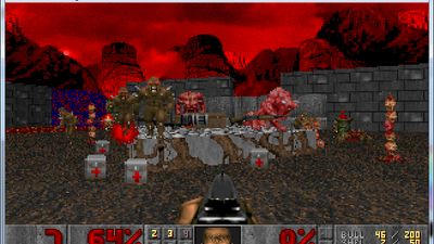 Doom, running on an emulated 486.
