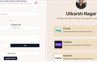 Add links and sideprojectss will fetch information directly for your side project
