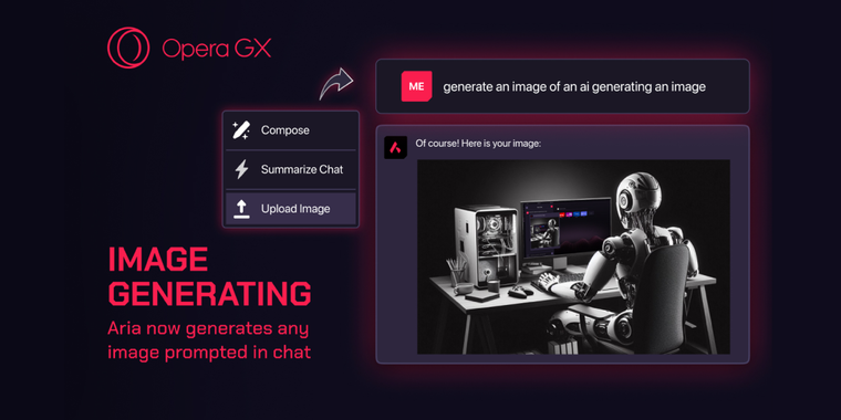 Opera GX enhances Aria AI with image generation, voice output, and image understanding image