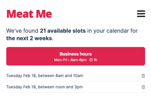 Display humanized availability from your Calendar. Copy-paste to your Emails, WhatsApp, Messenger, etc.