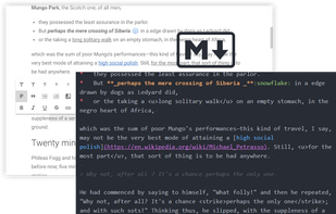 For those who don't care about document themes and usually use Markdown language, (Un)colored allows you to open & save Markdown documents with a WYSIWYG editor, not with a 2 panels text/preview editor like we usually see it.