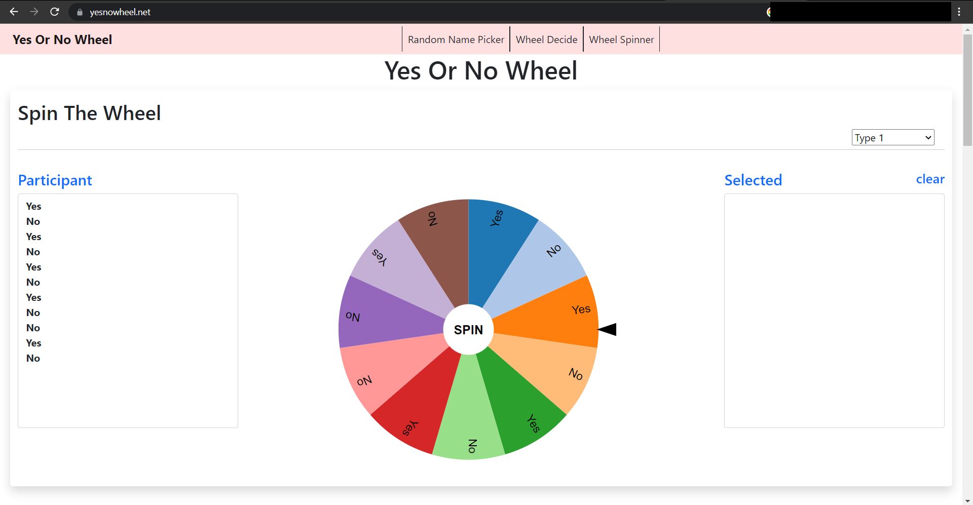 YES or NO  Wheel Decide