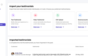 Import testimonials