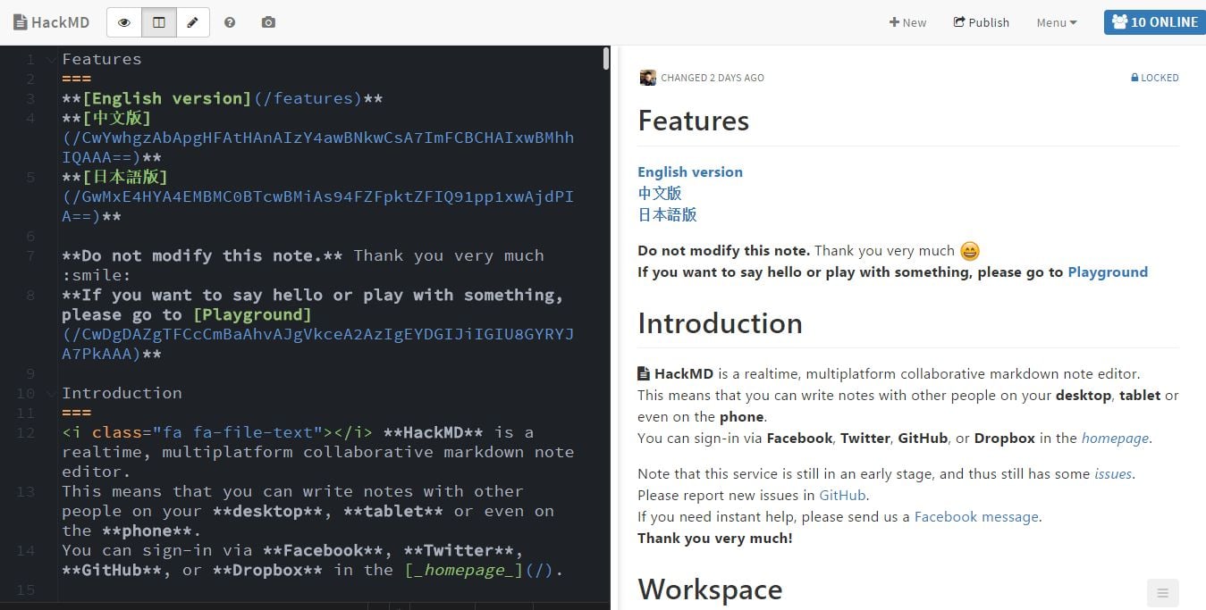 HackMD - Collaborative Markdown Knowledge Base